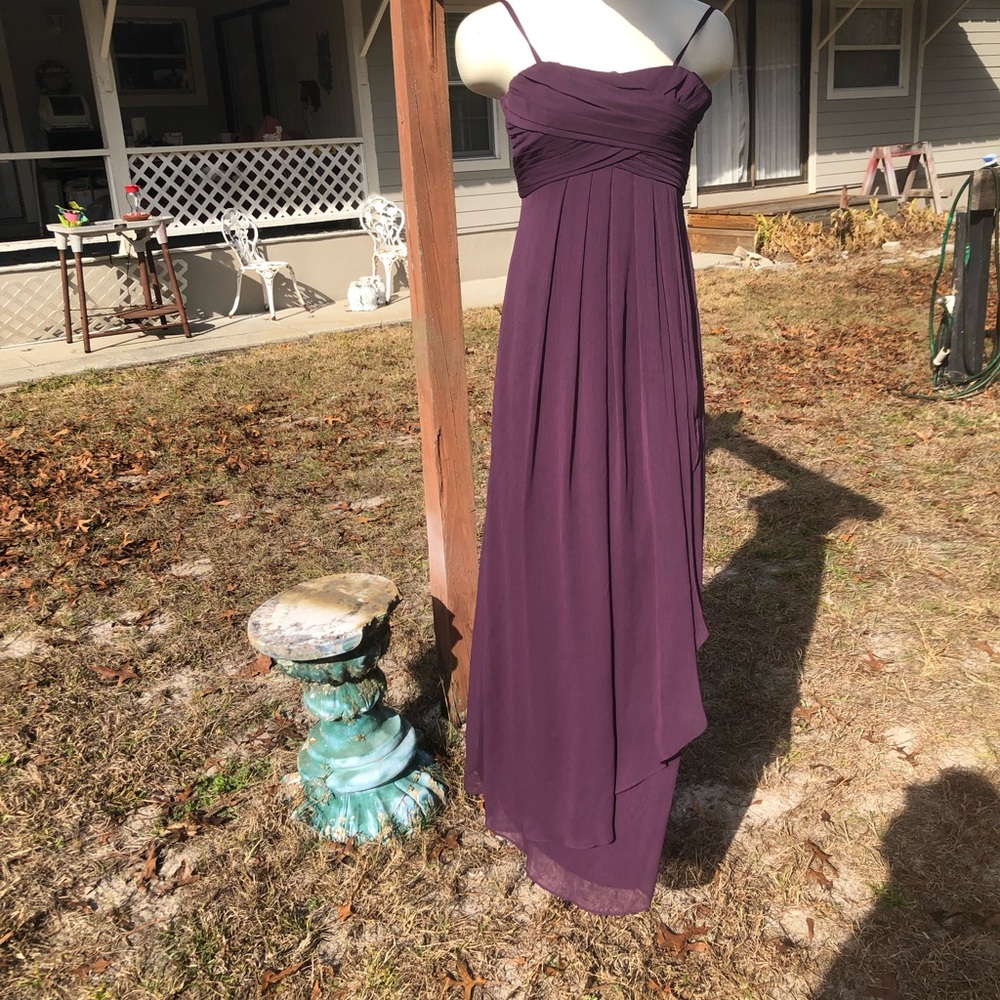 Stylish David’s Bridal Gown Brown Ruched Bodice S 14 Lined